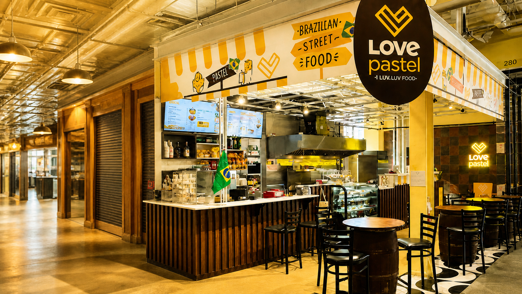 Love Pastel Brazilian food counter at Covent Garden Market in London, Ontario.